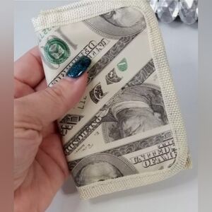 Stylish 100 Dollar Print Wallet Casual Everyday Utility Unisex Retro Streetwear